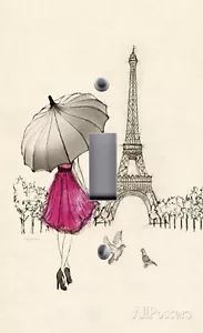 Light Switch Plate Outlet Covers PARIS ~ LADY WITH UMBRELLA - Picture 1 of 26