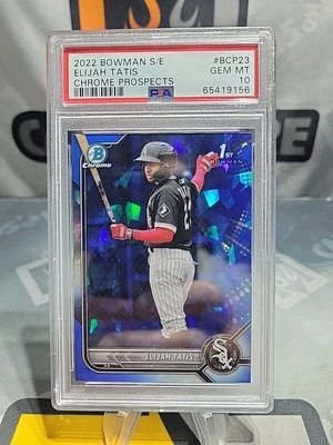 2022 Bowman Sapphire Chrome Prospects #BCP23 Elijah Tatis RC PSA 10 GEM MINT - Image 1 of 2