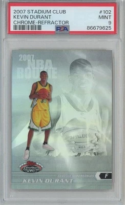 Kevin Durant  2007 Topps Stadium Club #102 Chrome Refractor 637/999 PSA 9 - Image 1 of 2