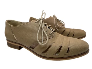 Clarks Hotel Image Womens Beige Leather Cut Out Lace Up Oxford Shoes UK 5 D Std - Picture 1 of 22