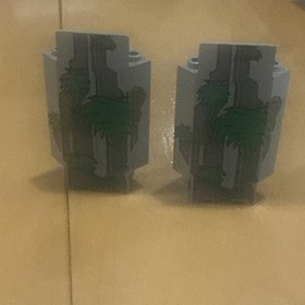 (2)-LEGO 2345 Light Gray Panel 3x3x6 Corner Wall 6278 Enchanted Island Pirates