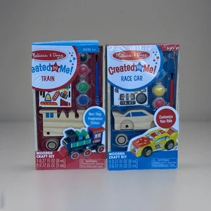 Melissa & Doug creati da me! Set pittura auto da corsa e treno set artigianale in legno - Foto 1 di 14