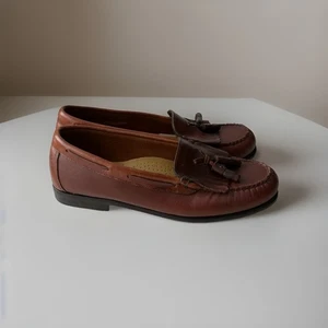 Mocassini mocassini GH Bass Jackie da donna in pelle marrone kilted nappa taglia US 7 M - Foto 1 di 9