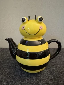 Tetera Burton + Burton Bumble Bee miel abeja caprichosa amarilla/negra con tapa ¡Bonita! - Imagen 1 de 7
