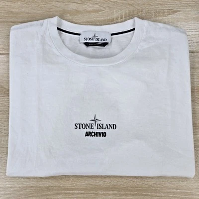 Camiseta Para Hombre L Stone Island Archvio Doble Cara Gráfica Manga Corta Crew Foto 1 de 4