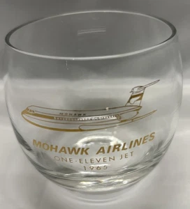 Mohawk Airlines Snifter Glass One-Eleven Jet 1965 - Imagen 1 de 4