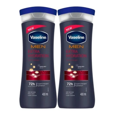 Vaseline Men Extra Hydration + Vaseline Body Lotion, 13.5oz (400ml) (Pack of 2) - Image 1 of 4