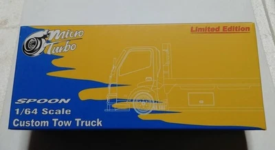Micro Turbo PEAKO 1/64 Custom Flatbed Tow Truck Carrier cucchiaio auto nuovo - Immagine 1 di 4