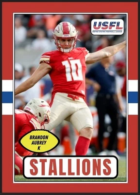 Tarjeta de novato Brandon Aubrey Future Stars 2022 USFL Stallions #10 Foto 1 de 2