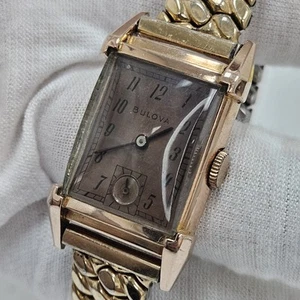 Vintage Bulova Men's Mechanical Wristwatch Cal 7AK 21 Jewel USA 14k Gold Filled - Picture 1 of 12