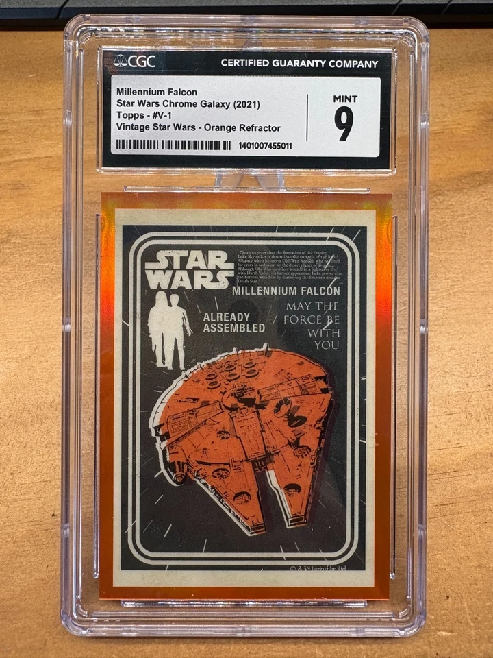 2021 Star Wars Galaxy V-1 Millennium Falcon Orange Refractor /25 CGC 9 Mint - Image 1 of 4
