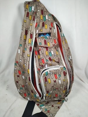 KAVU Bandolera Chevrons en Caqui Cómoda Correa Lona Bolsillos Cremalleras Unisex Foto 1 de 4