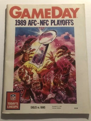 1989 PHILADELPHIA Eagles LOS ANGELES RAMS NFL Playoffs Reggie WHITE CUNNINGHAM  - Image 1 of 3