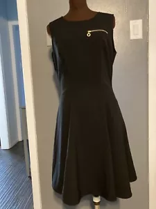 Calvin Klein Fit And Flare Dress Size 12 Black - Picture 1 of 11