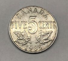 1933 Canada nickel about VF Canadian five cent coin George V  5 cents