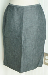 Calvin Klein Pencil Skirt Women’s Size 6 Gray Linen Blend Knee Length Lined