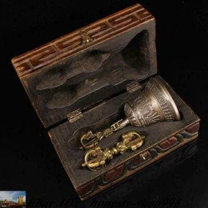 Tibetan Buddhism bronze Gilt Buddha head Bells Phurpa Vajra Dorje Phurpa Dagger - Picture 1 of 9