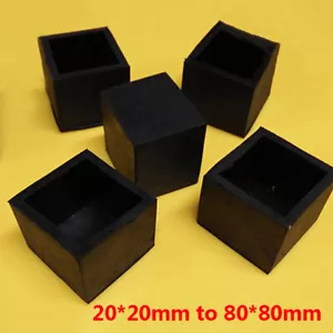Quadratische Gummi Stuhl Tisch Füße Möbel End Abdeckung Kappen 20 22 25 28 30 32 ~ 80 mm - Bild 1 von 5