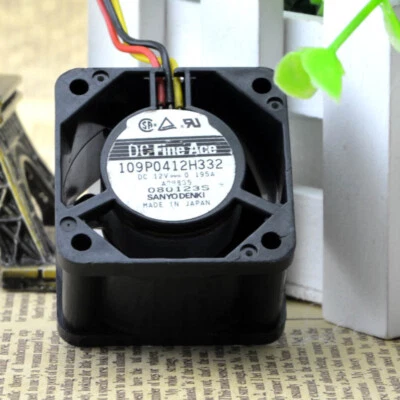 SANYO 4cm 4028 12V 0.195A 109P0412H332 Chassis Cooling Industrial Fan Quiet - Image 1 of 4