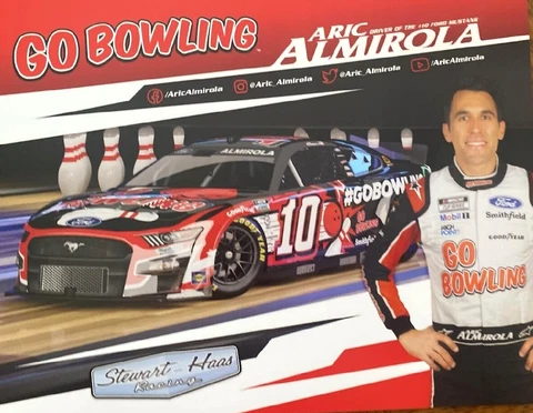 2023 ARIC ALMIROLA #10 NASCAR CUP SERIES "GO BOWLING" HERO/POSTCARD! Cover