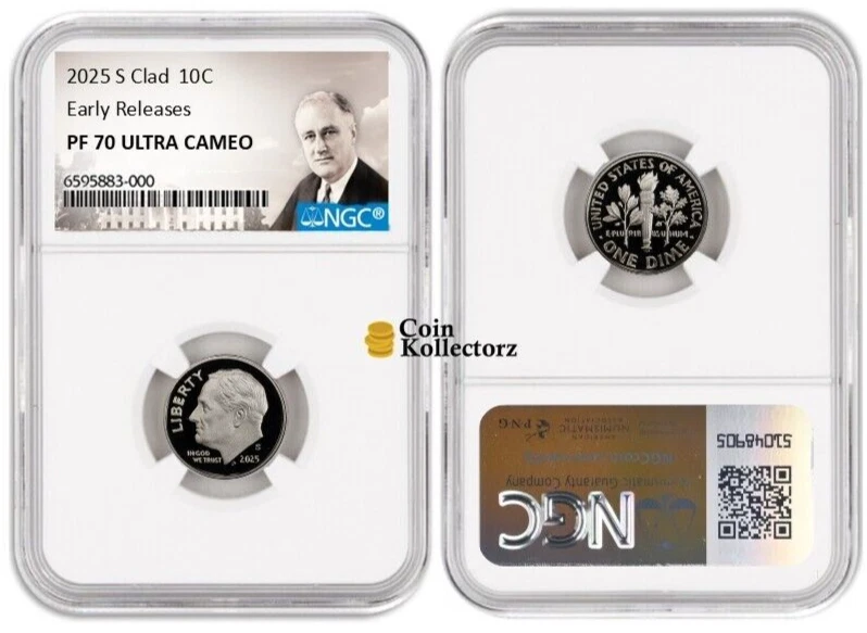 2025 S Roosevelt Dime Clad 10C NGC PF70 Ultra Cameo Early Releases - Image 1 of 1