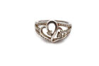 Sterling Silver 925 Diamond Heart Ring Size 7.75
