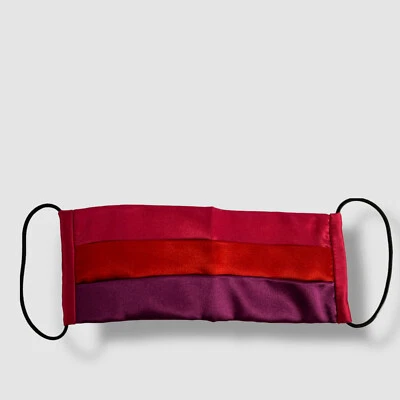$22 Eugenia Kim Red Pleated Adult Satin Cloth Face Mask Covering One Size - Image 1 of 3