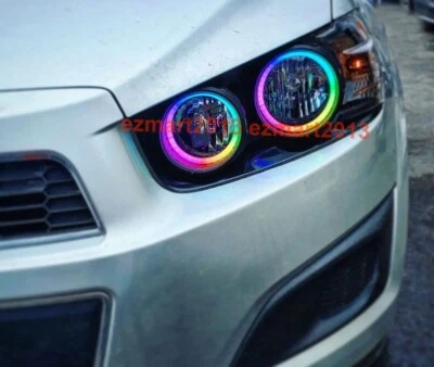 Anillo halo Dream Color Chasing RGB 4 para Chevy AVEO Sonic T300 11-14 señal DRL Foto 1 de 4