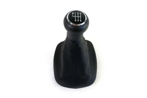 New VW B5 B5.5 Passat 6 Speed Black Leather Chrome Shift Knob - Foto 1 di 4
