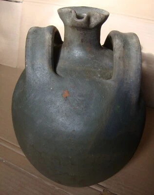 Ancienne Cruche Huile Jarre Double Anse Terre Cuite - Photo 1/4