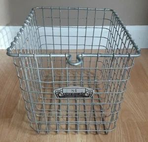 Vintage amerikanischer Drahtkorb primitiv Metall Tablett rustikal Bauernhaus Schulhaus  - Bild 1 von 6