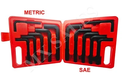 12 Pc JUMBO METRIC SAE Hex Keys Set Allen Wrenches MM Standard Large Tools  - Image 1 of 3