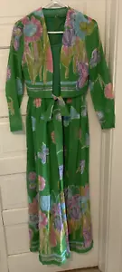 Vintage Miss Elliette Jacket & Dress Set Green Floral Size 10 - Picture 1 of 1