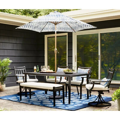 Fairmont Rectangle Steel Patio Dining Table Black - Threshold PICK UP IN NJ - Image 1 of 4