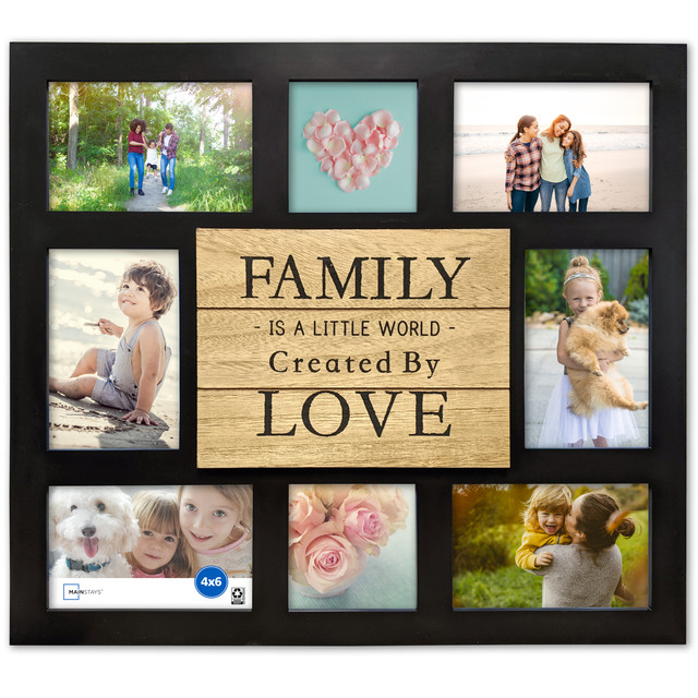 Mainstays 7-Opening 4 x 6 Wide Bevel Black Collage Picture Frame 