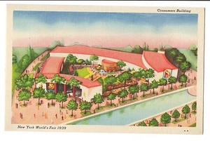 Vintage Postkarte New York Weltausstellung 1939 Verbrauchergebäude - Bild 1 von 4