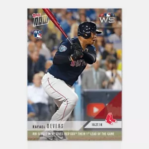2018 TOPPS NOW #949 RAFAEL DEVERS RBI SINGLE IN 9TH GIVES RED SOX FIRST LEAD - Picture 1 of 2