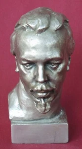 UdSSR BÜSTE/ POPOV Russischer Radioerfinder/Vintage Metall Alt Großguss Sowjetische STATUE - Bild 1 von 7