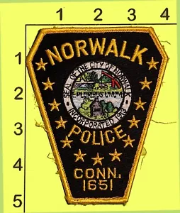 Norwalk Connecticut Police Patch City Seal Vintage Embroidered Shoulder Uniform - Picture 1 of 1