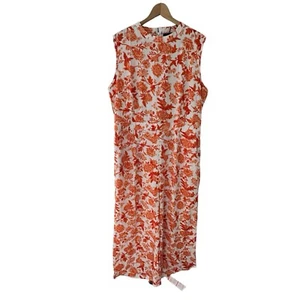 Mono Boohoo Mujer Floral Culotte Talla 16 Nuevo Con Etiquetas Naranja Sin Mangas Pierna Ancha - Imagen 1 de 7