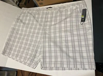 Men's APT 9 Gray & White Plaid Shorts, Size Big & Tall 50”~MSRP $54 - Image 1 of 4
