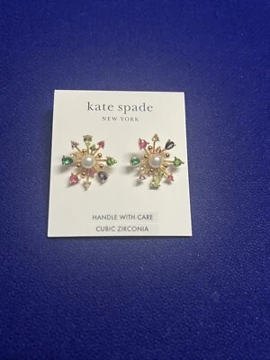 Kate Spade Bloom In Color Crystal Flower Stud Earrings New - Image 1 of 4