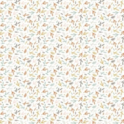 Boho Floral Twigs by Camelot on White Cotton Quilt Fabric by the Yard - Image 1 of 3