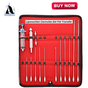 Set Cannule Liposuzione Strumenti Trasferimento Grasso - Kit 12 Pezzi xe - Foto 1 di 3