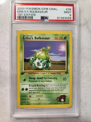 2000 Pokemon Gym Challenge 1st Edition ERIKA'S BULBASAUR 39/132 PSA 9 - Image 1 of 2