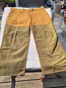 Vintage SafTBak Pants 36x28 Brown Canvas Hunting Brush Guard. Made in USA - Picture 1 of 17