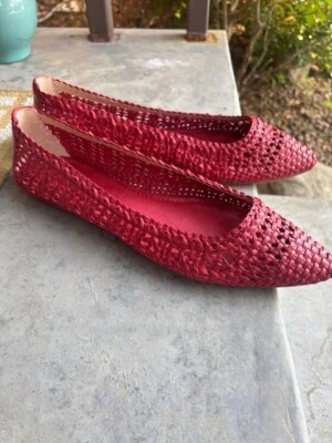 Zapatos planos de ballet tejidos Frye Regina para mujer talla 11- rojo Foto 1 de 4