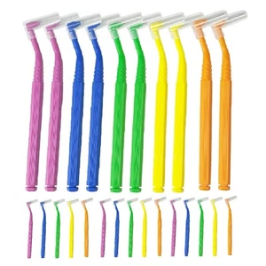 50PCS L-Shaped Interdental Brushes Braces Toothbrush Long Handle,5 Different ... - Picture 1 of 9