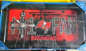 Tampa Bay Buccaneers NFL # 1 Fan Quartz License Plate Clock New USA Made NIB - Picture 1 of 2
