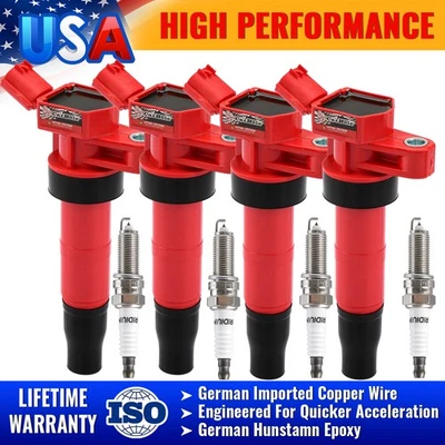 UF611 Ignition Coils + Spark Plugs For 2011-2015 Kia Optima Sonata 2.4L L4 4PCS - Image 1 of 4
